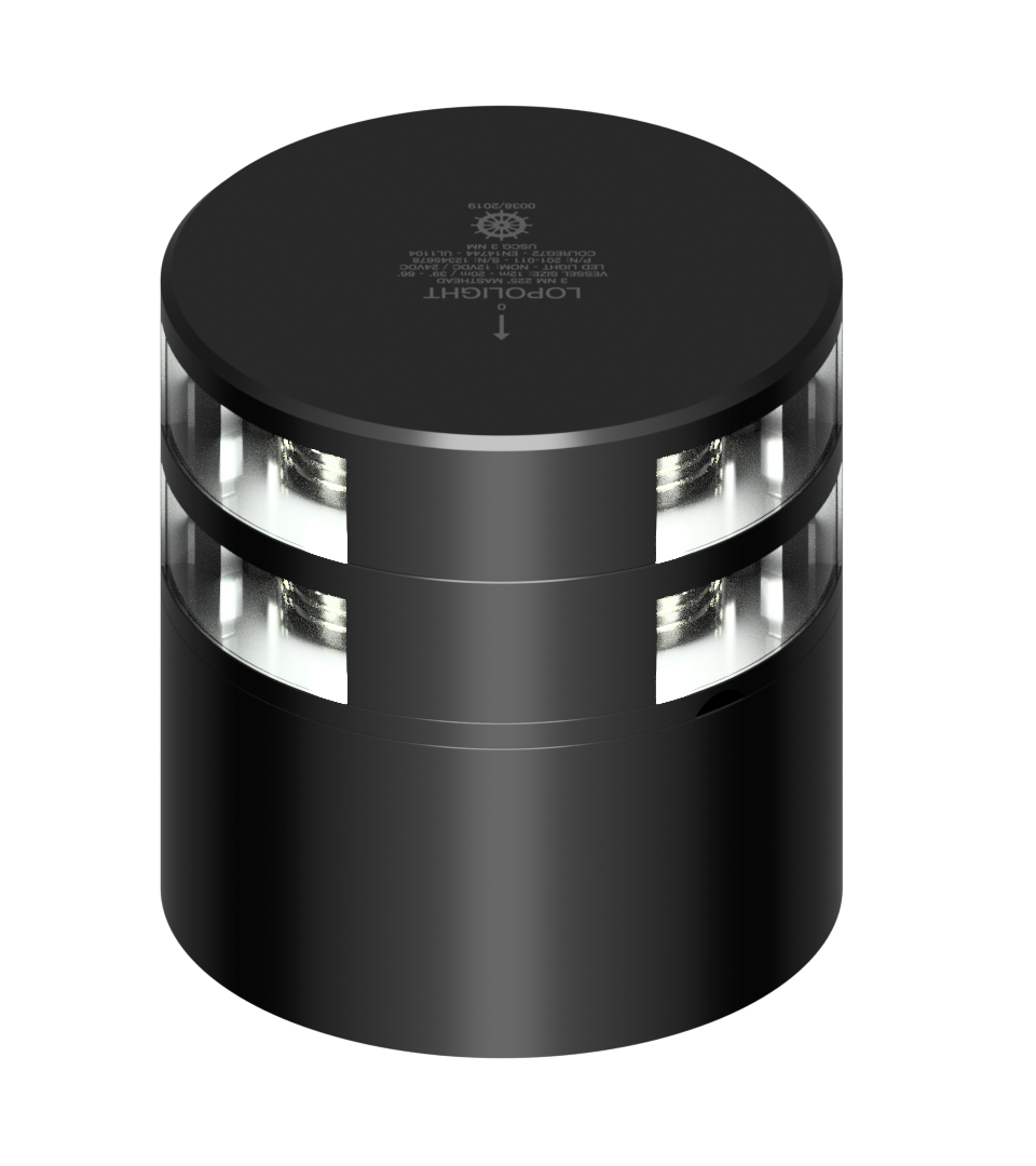 5nm 225° White, dbl masthead, black anodized 5nm 225° White, dbl masthead, black anodized